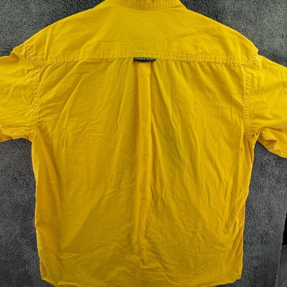 Think Pink Yellow Long Sleeve Button Up Shirt Medium Cotton W/ Logo Yosemite CA - Picture 13 of 14